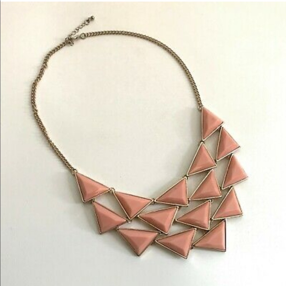 Pink triangle necklace